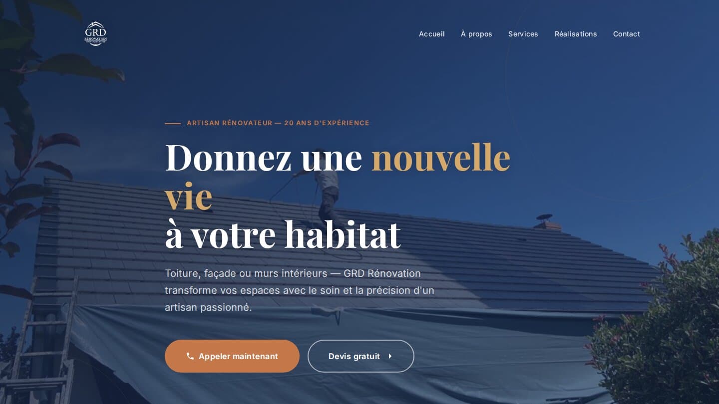 Aperçu de GRD Rénovation — Site vitrine artisan